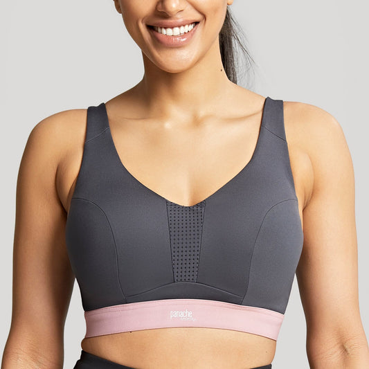 Ultra Perform Non-Padded Wired Sports Bra - 5022 - Charcoal Bras & Lingerie - Bras - Sports Bras Panache 30F GRAY 
