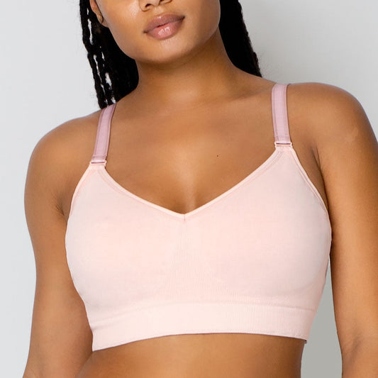 Smooth Seamless Comfort Wireless Bra - 1331 - Blushing Rose Bras & Lingerie - Bras - Wireless Bras CURVY COUTURE PINK M