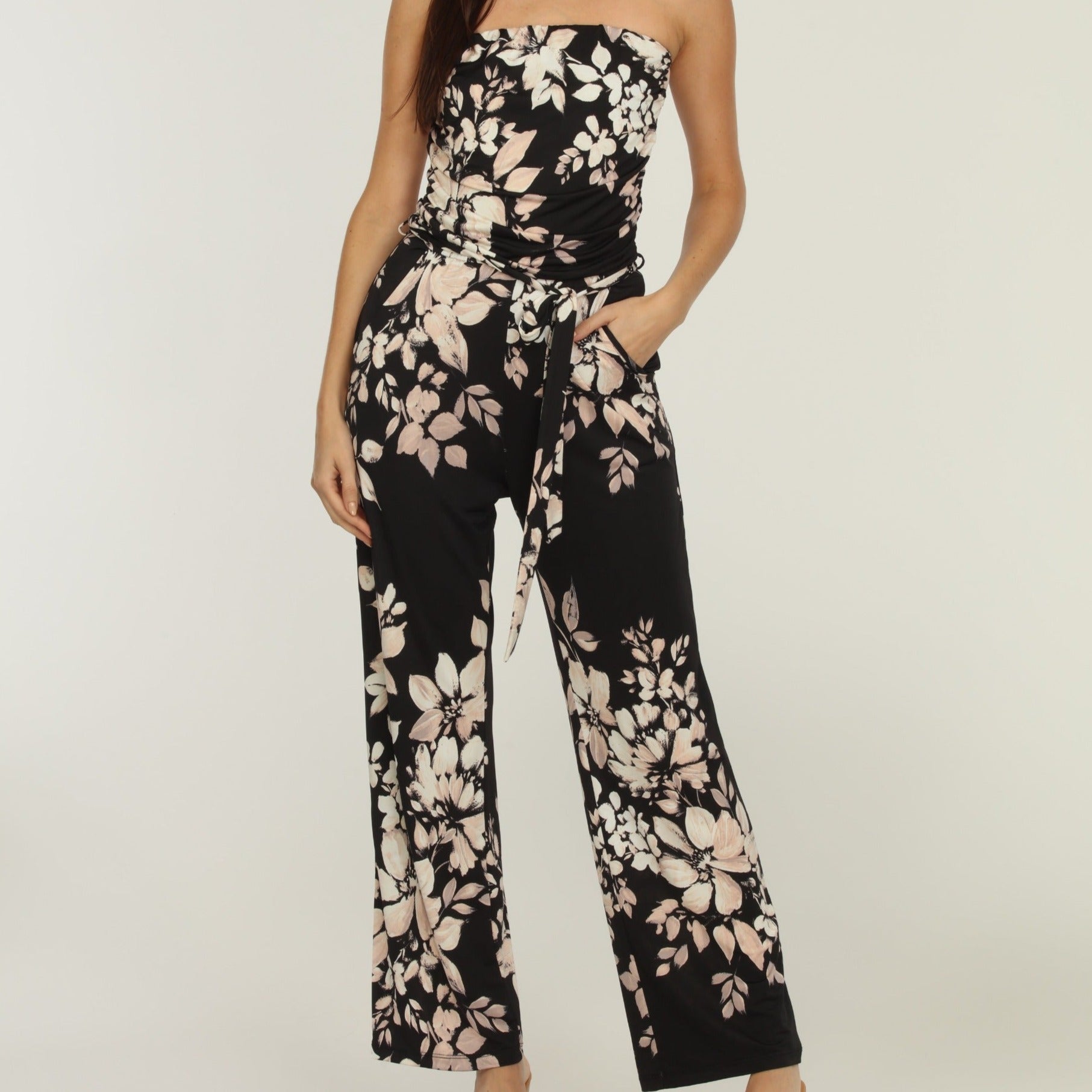Shirred Tube Jumpsuit - 1PS-531 - Mayfair Unclassified VERONICA M BLACK S 