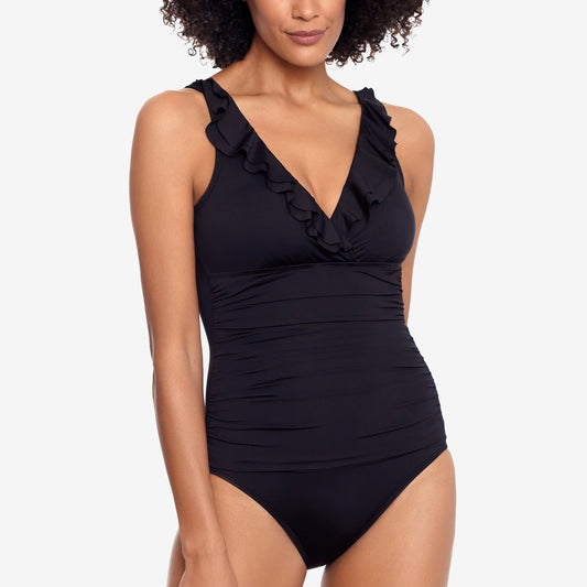 Contours by Coco Reef Women's Bandeau One Piece Swimsuit w/Ruffle