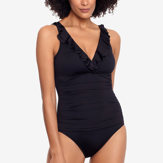 Ruffled Surplice One-Piece - 20101010 Swim - One Pieces RALPH LAUREN BLACK 06