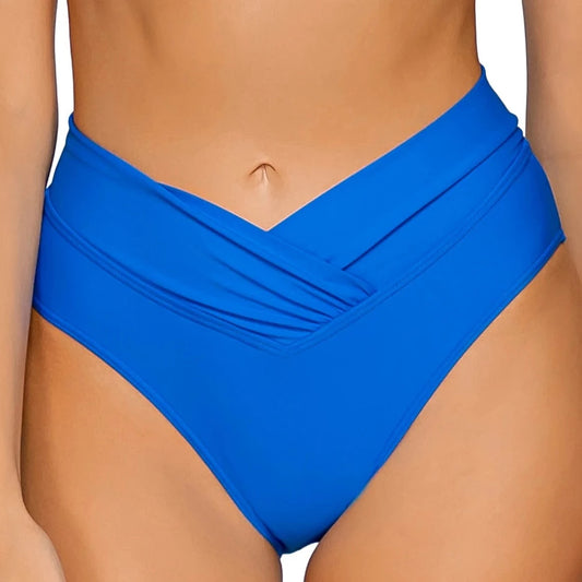 Summer Lovin V-Front Bottom - 31B - Electric Blue Swim - Bottoms - Hipster SUNSETS BLUE S 