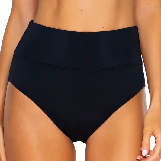 Hannah High Waist Bottoms - 33B Swimwear SUNSETS BLACK S 