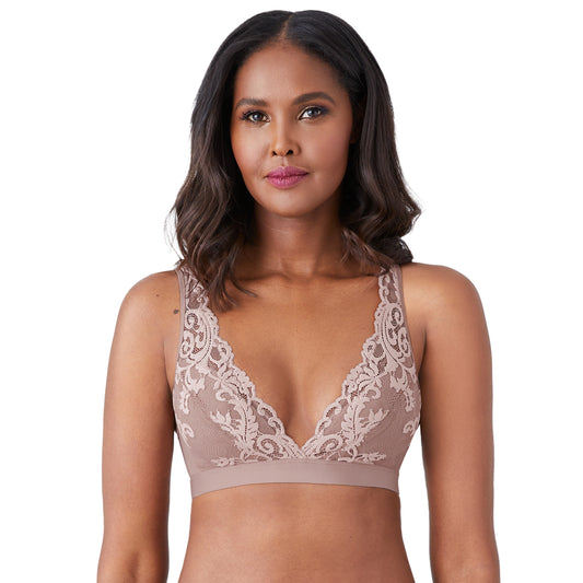 Womens Bliss Lightly Lined Wirefree Bra with Lace - Palestine