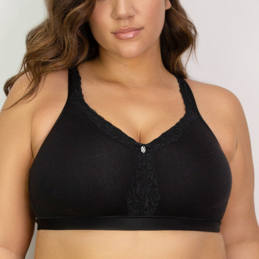 Cotton Luxe Wirefree Bra - 1010 - Black Bras & Lingerie - Bras - Wireless Bras CURVY COUTURE BLACK 34DDD