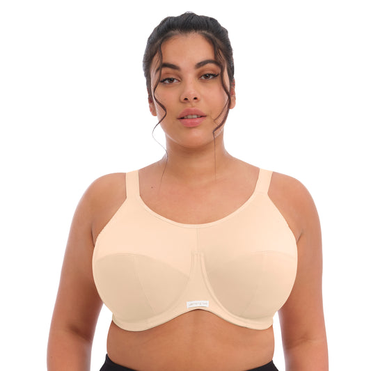Energise Underwire Sports Bra  - EL8041 - Sand  Elomi 32H NEUTRAL