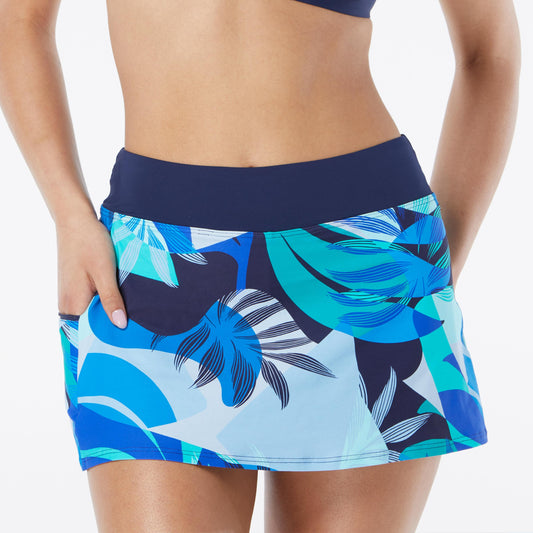Emma Swim Skort - H18371 Swim - Bottoms - Skirt BEACH HOUSE BLUE 04 