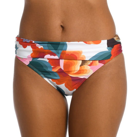 Floral Shirred Banded Bottom - LB3VE95 Swim - Bottoms - Bikini LA BLANCA MULTI 04 