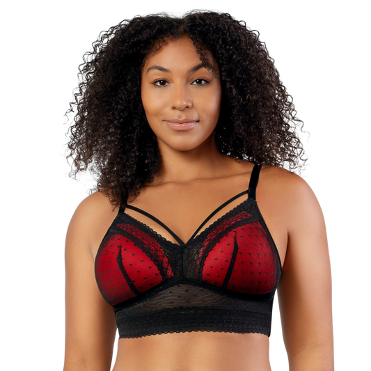 Mia Dot Wirefree Padded Mesh Bralette - P6011 Bras & Lingerie - Bras - Bralettes PARFAIT BLACK 32E