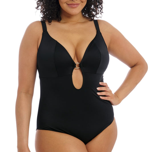 Plain Sailing Non-Wired Plunge One Piece - ES7280 Swim - One Pieces ELOMI SWIM BLACK 36F