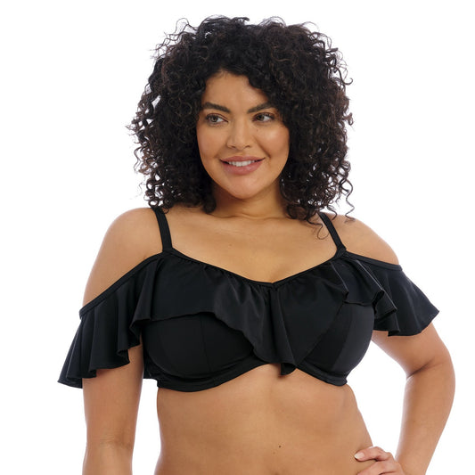 Plain Sailing UW Ruffle Bikini Top - ES7283 Swim - Tops - Bikinis ELOMI SWIM BLACK 34GG