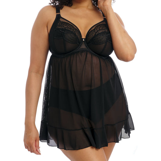 Priya Underwire Babydoll - EL4551 - Black Bras & Lingerie - Lingerie Elomi 32GG BLACK 