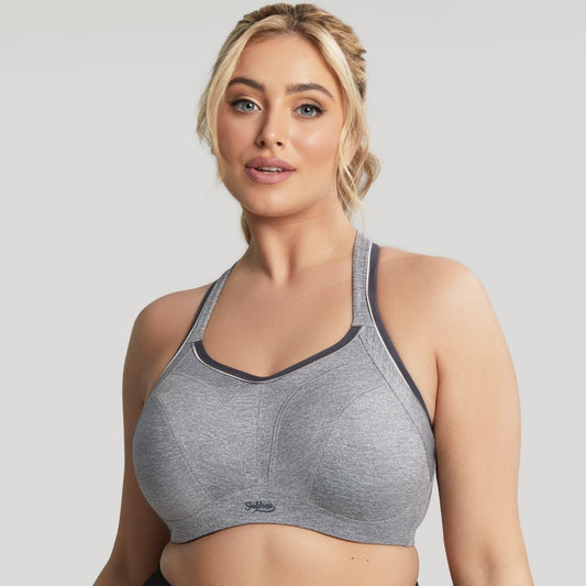 Non-Padded Sports Bra - 9441 - Charcoal Bras & Lingerie - Bras - Sports Bras Sculptresse 34 F GRAY