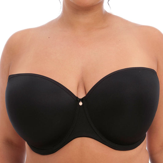 Women's Elomi Best EL4300 Smooth Underwire Moulded Convertible Strapless  Bra (Black 36G)